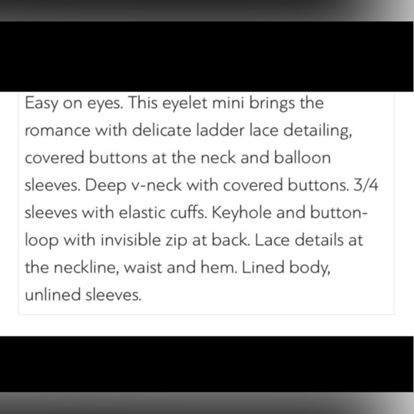 Banana Republic Eyelet Puff-Sleeve White Mini Dress size 12 - Picture 6 of 7